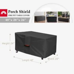 Patio Fire Pit Cover - Waterproof 600D Outdoor Rectangular Fire Table Cover Deck Box Protector, Black 8 Patio Fire Pit Cover - Waterproof 600D Outdoor Rectangular Fire Table Cover Deck Box Protector, Black -Fire Place Store itopfox fire pit covers and accessories h2ph039013 c3 1000