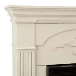 Dover 44.75 In. W Electric Fireplace In Ivory -Fire Place Store ivory freestanding electric fireplaces hd90633 4f 1000