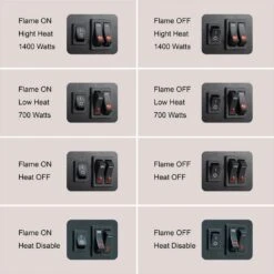 14.2 In. W 400 Sq. Ft. 3-Sided 3D Flame Electric Stove In Black -Fire Place Store kadehome electric stove heaters ka 17585 c3 1000