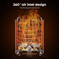 Smokeless Fire Pit 9.6 In. H Outdoor Portable Stainless Steel Tabletop Wood Burning Fire Pit With Storage Bag, Red -Fire Place Store kahomvis outdoor fireplaces w2 lkp1 441 44 1000