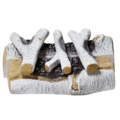 15.5 In. Vented Decorative Ceramic Birch Wood Gas Fireplace Logs For Indoor/Outdoor Fireplaces And Fire Pits(5-Piece) -Fire Place Store kahomvis vented gas fireplace logs artt lkd0 zf7 4f 1000