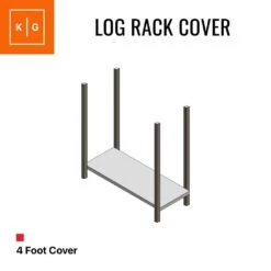 Sahara Series 4 Ft. Beige Log Rack Heavy-Duty Protector Cover -Fire Place Store khomo gear firewood racks ger 1126 4f 1000
