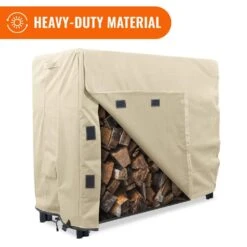 Sahara Series 4 Ft. Beige Log Rack Heavy-Duty Protector Cover