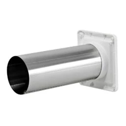 4 In. Plastic Wall Exhaust Dryer Vent With Single Flap And 11 In. Pipe, White -Fire Place Store lambro gas fittings connectors 1422wtp 4f 1000