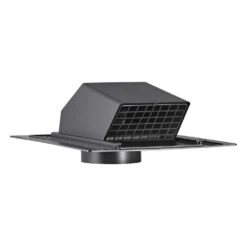 4 In. ABS Plastic Roof Exhaust Vent With Damper And Removable Screen, Black