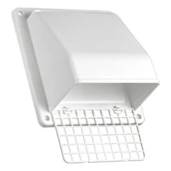 6 In. Plastic Wall Exhaust Or Air Intake Vent With Hinged Screen And Removable Damper, 351 (White) -Fire Place Store lambro wall vents 351w 1f 1000