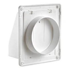 6 In. Plastic Wall Exhaust Or Air Intake Vent With Hinged Screen And Removable Damper, 351 (White) -Fire Place Store lambro wall vents 351w 4f 1000