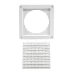 6 In. White Plastic Fresh Air Intake Vent With Mini Louvers And Removable Screen, White -Fire Place Store lambro wall vents 606w ml 44 1000