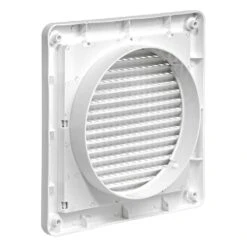 6 In. White Plastic Fresh Air Intake Vent With Mini Louvers And Removable Screen, White -Fire Place Store lambro wall vents 606w ml 4f 1000