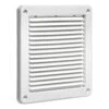6 In. White Plastic Fresh Air Intake Vent With Mini Louvers And Removable Screen, White