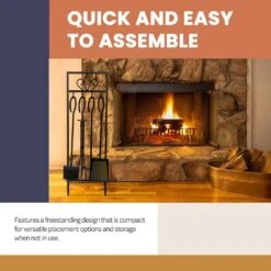 5-Piece Iron Fireplace Tool Set -Fire Place Store lavish home fireplace tools 80 fpts 13 4f 1000