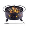 15 In. H X 28 In. Round Wood Burning Fire Pit In Black