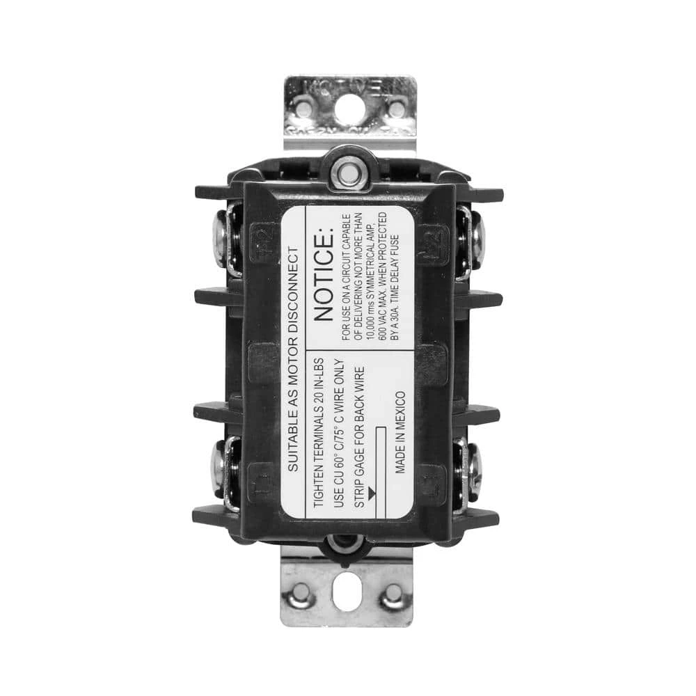 30 Amp 600 Volt Industrial Grade Three Pole Three Phase AC Manual Motor Controller Toggle Switch - Black MS303-DS 2 30 Amp 600 Volt Industrial Grade Three Pole Three Phase AC Manual Motor Controller Toggle Switch - Black MS303-DS - Image 2