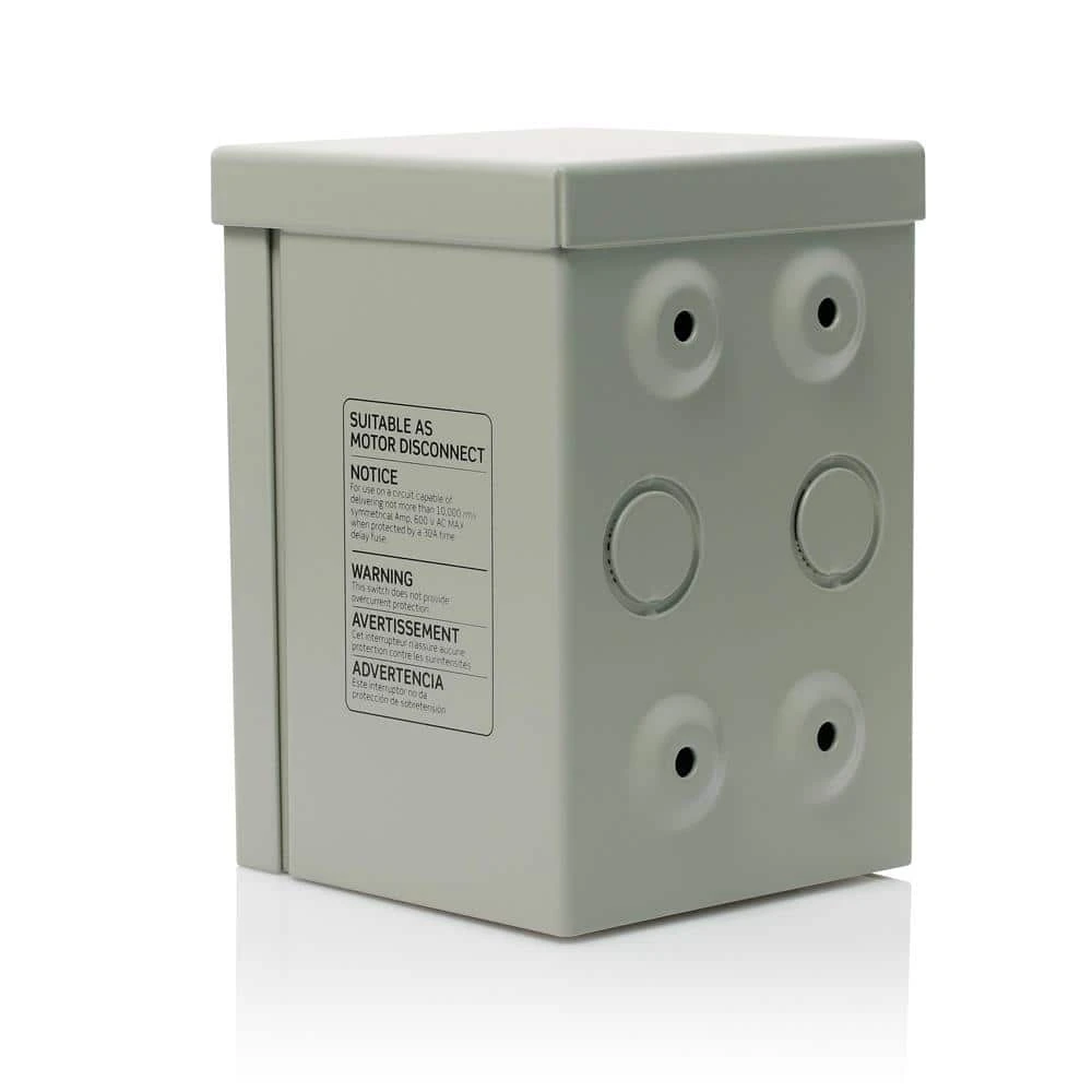 30 Amp 600 Volt Industrial Grade 2-Pole Toggle In Type 3R Enclosure AC Manual Motor Controller - Gray N3302-DS 3 30 Amp 600 Volt Industrial Grade 2-Pole Toggle In Type 3R Enclosure AC Manual Motor Controller - Gray N3302-DS - Image 3