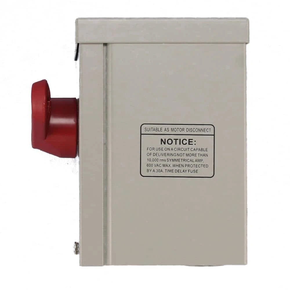 30 Amp 600 Volt Industrial Grade 2-Pole Toggle In Type 3R Enclosure AC Manual Motor Controller - Gray N3302-DS 2 30 Amp 600 Volt Industrial Grade 2-Pole Toggle In Type 3R Enclosure AC Manual Motor Controller - Gray N3302-DS - Image 2