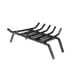 24 In. Steel Heavy-Duty Fireplace Grate With Ember Retainer