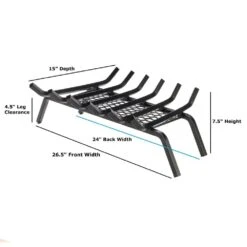 27 In. Steel Heavy-Duty Fireplace Grate With Ember Retainer -Fire Place Store liberty foundry fireplace grates g200 27 bx 1f 1000