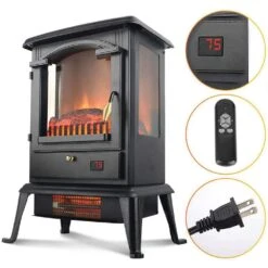 3 Sided Flame View Infrared Heater Stove -Fire Place Store lifesmart electric stove heaters ht1109 66 1000