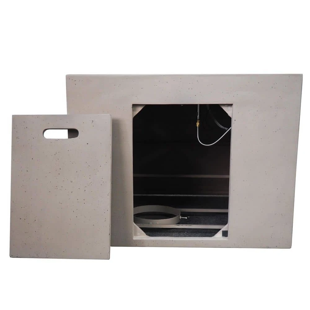 31 In. Light Gray Square Propane Outdoor Fire Pit 6 31 In. Light Gray Square Propane Outdoor Fire Pit - Image 6