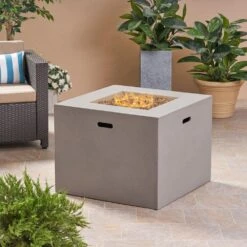 31 In. Light Gray Square Propane Outdoor Fire Pit 11 31 In. Light Gray Square Propane Outdoor Fire Pit -Fire Place Store light gray coporesell gas fire pits clbcfp25lgr c3 1000