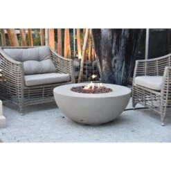 Modeno Roca 35 In. Diameter Light Grey Concrete Natural Gas Fire Table -Fire Place Store light gray modeno gas fire pits ofg107 ng e1 1000