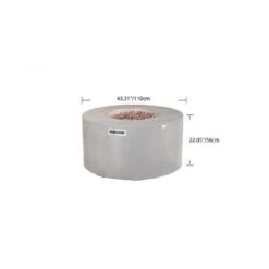 Pacaya 43 In. 45000 Btu's Light Grey Concrete Propane Outdoor Fire Pit With Lava Rocks And Cover -Fire Place Store light gray sol living gas fire pits ofg311lg lp 1 4f 1000