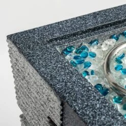 20 In. W X 20 In. D X 29.1 In. H Square Concrete Propane Gas Outdoor Fire Pit In Light Grey-Blue -Fire Place Store light grey blue staykiwi gas fire pits skaohfp15lg bl 4f 1000