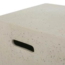 Aidan 39 In. X 11.47 In. Round MGO Gas Outdoor Patio Fire Pit Table In Light Grey 50,000 BTU With Tank Holder -Fire Place Store light grey noble house gas fire pits 11222 76 1000