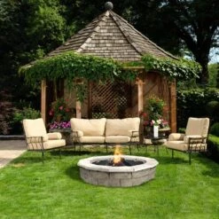 44 In. X 14 In. Concrete Fossill Limestone Round Fire Pit Kit 6 44 In. X 14 In. Concrete Fossill Limestone Round Fire Pit Kit -Fire Place Store limestone natural concrete products co fire pit kits fsfpl c3 1000