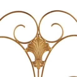 Gold Metal Scroll Foldable 3-Panel Fireplace Screen With Fleur De Lis Accents -Fire Place Store litton lane fireplace screens 047053 4f 1000