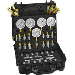 Hydraulic Pressure Test Kit Gauge Set With Carrying Case For Excavator Tractors Machinery -Fire Place Store lukvuzo hvac tools hssa21fs008 66 1000