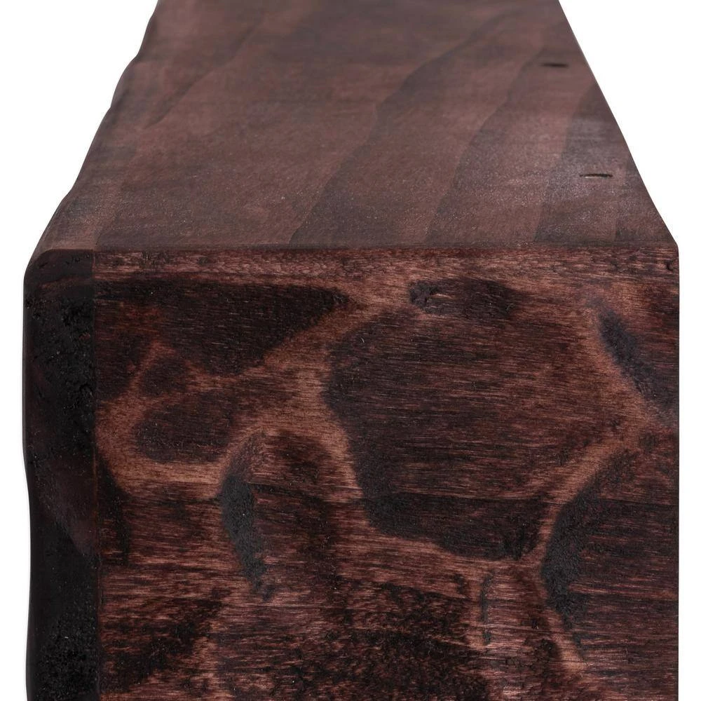 36 In. W X 5.5 In. H X 6.25 In. D Mahogany Rough Hewn Fireplace Cap-Shelf Mantel 5 36 In. W X 5.5 In. H X 6.25 In. D Mahogany Rough Hewn Fireplace Cap-Shelf Mantel - Image 5