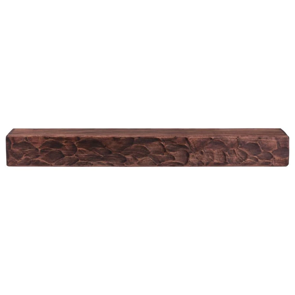 36 In. W X 5.5 In. H X 6.25 In. D Mahogany Rough Hewn Fireplace Cap-Shelf Mantel 1 36 In. W X 5.5 In. H X 6.25 In. D Mahogany Rough Hewn Fireplace Cap-Shelf Mantel