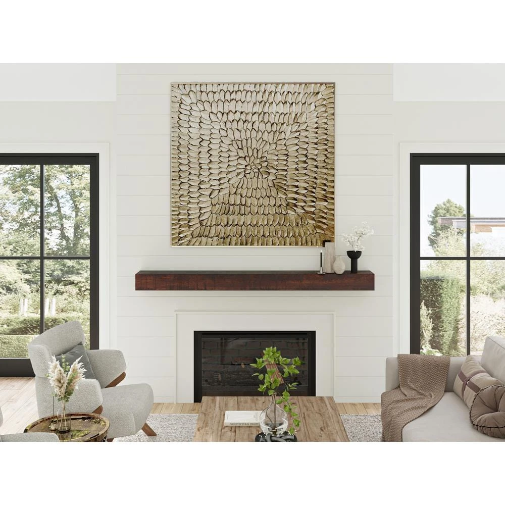 48 In. W X 5.5 In. H X 6.25 In. Rustic Mahogany Cap-Shelf Mantel 8 48 In. W X 5.5 In. H X 6.25 In. Rustic Mahogany Cap-Shelf Mantel - Image 8