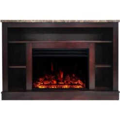 Oxford 47.8 W Freestanding Electric Fireplace In Magonany With Deep Log Insert