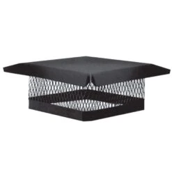 9 In. X 9 In. Galvanized Steel Fixed Chimney Cap In Black