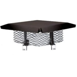 8 In. X 8 In. Galvanized Steel Adjustable Chimney Cap In Black