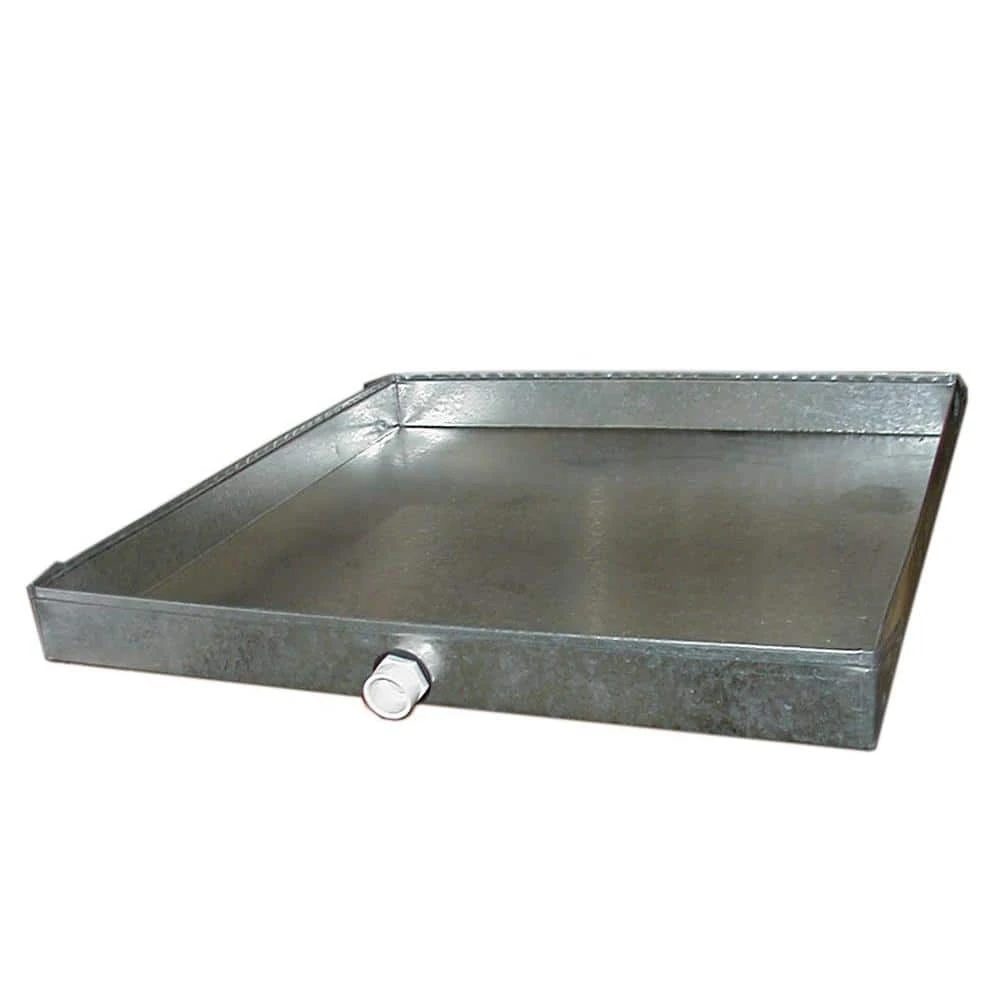 46 In. X 30 In. Drain Pan With PVC Connector - 26 Gauge 1 46 In. X 30 In. Drain Pan With PVC Connector - 26 Gauge