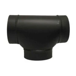 6 In. Black Stove Pipe Round Tee