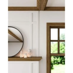 Chelsea 3.75 In. X 72 In. Oak Cap-Shelf Decorative Mantel -Fire Place Store medium brown wood ornamental mouldings mantel shelves chelsea6oak fa 1000