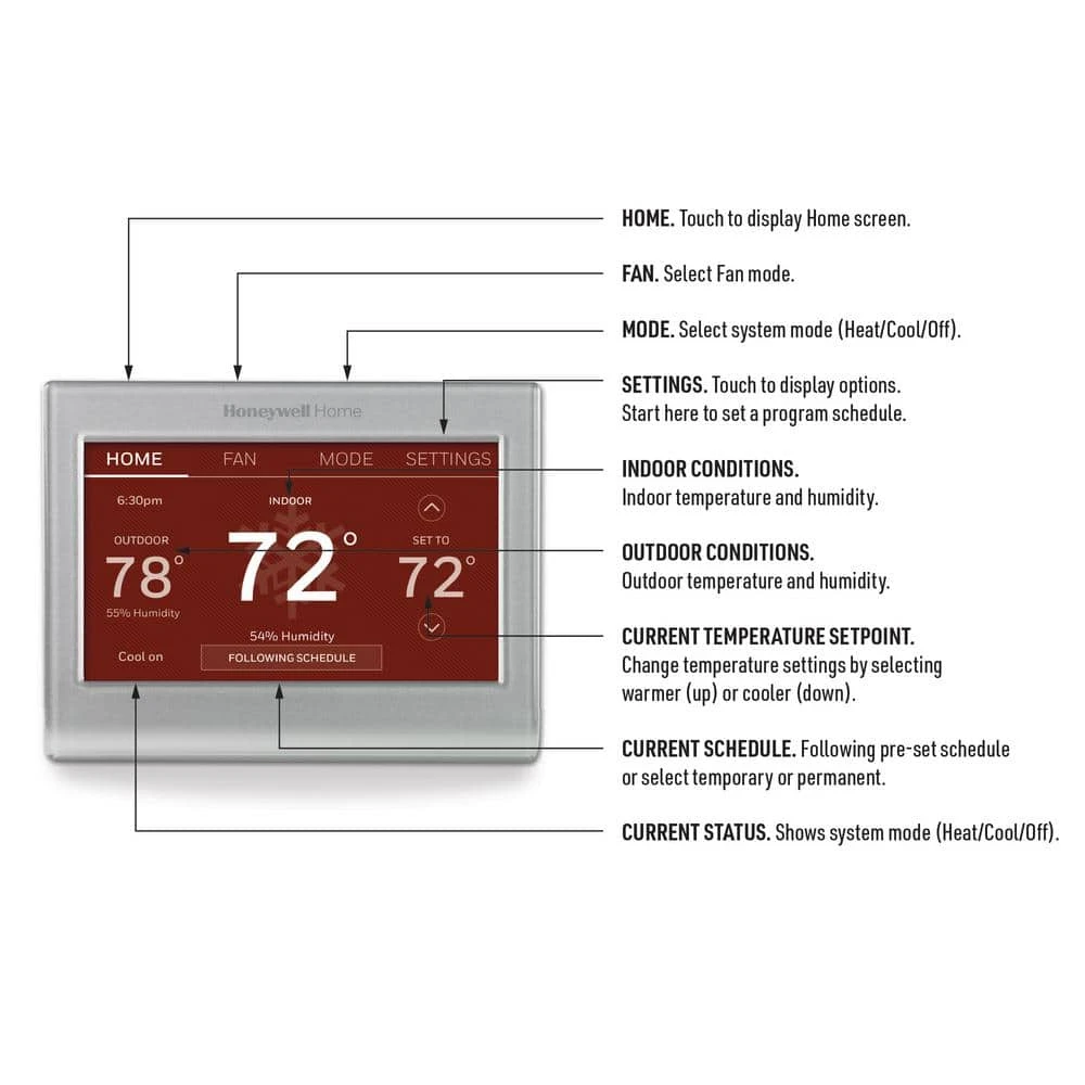 Wi-Fi Smart Color 7-Day Programmable Smart Thermostat With Color-Changing Touchscreen Display 13 Wi-Fi Smart Color 7-Day Programmable Smart Thermostat With Color-Changing Touchscreen Display - Image 13
