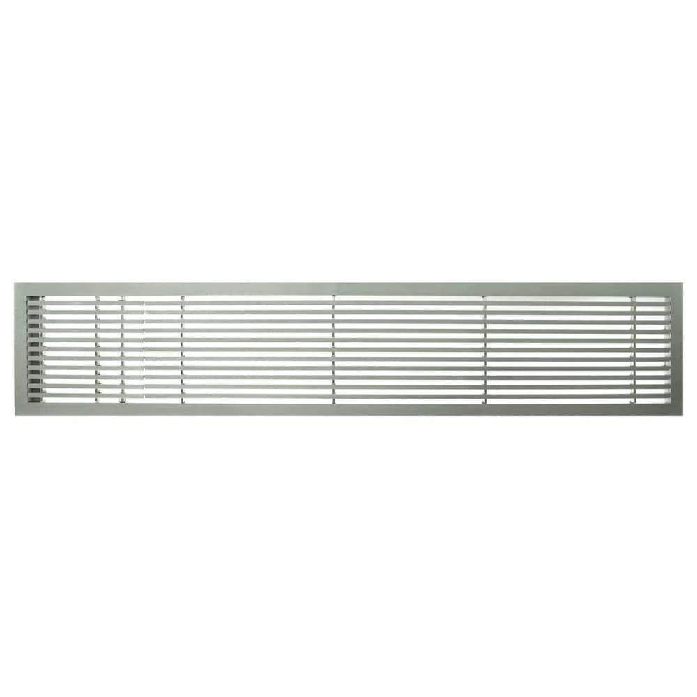 AG20 Series 6 In. X 36 In. Solid Aluminum Fixed Bar Supply/Return Air Vent Grille, Brushed Satin With Left Door 1 AG20 Series 6 In. X 36 In. Solid Aluminum Fixed Bar Supply/Return Air Vent Grille, Brushed Satin With Left Door
