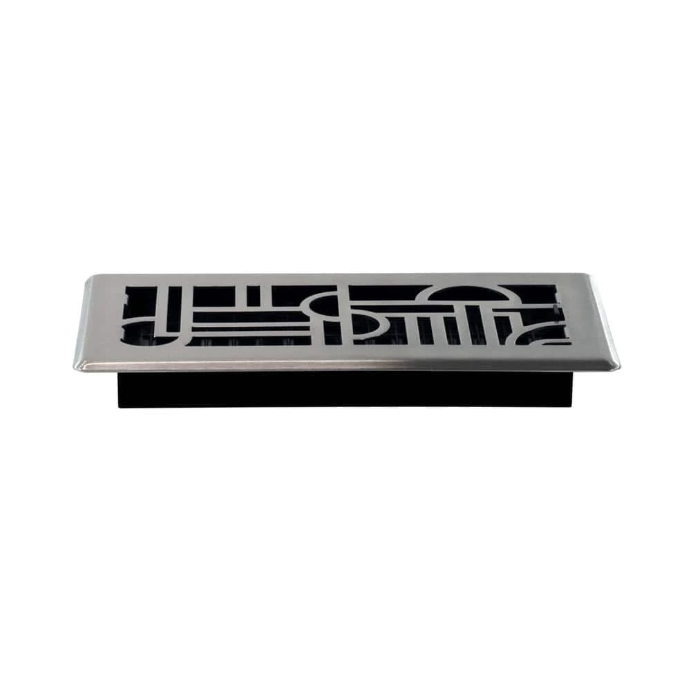 4 In. X 10 In. Steel Floor Register, Brushed Nickel 2 4 In. X 10 In. Steel Floor Register, Brushed Nickel - Image 2