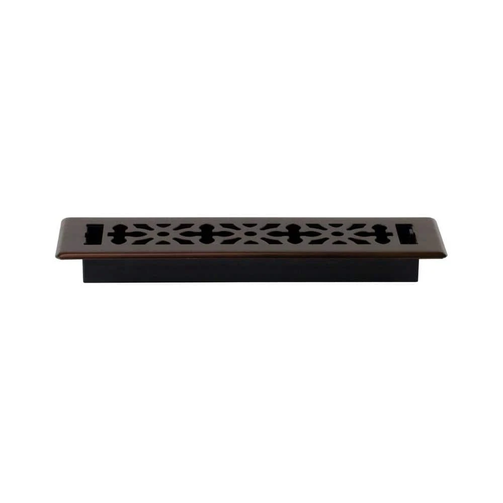 2 In. X 12 In. Steel Rubbed Bronze Gothic Design Floor Register 2 2 In. X 12 In. Steel Rubbed Bronze Gothic Design Floor Register - Image 2