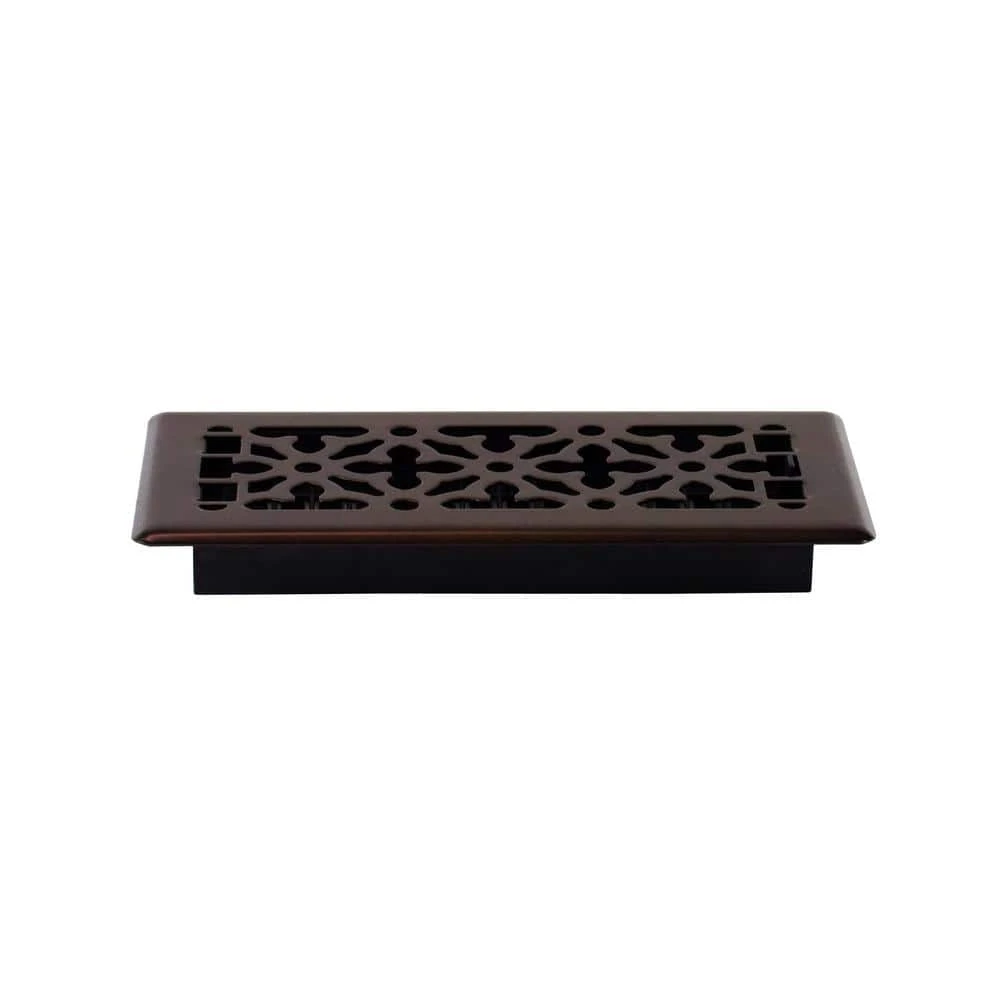 4 In. X 10 In. Steel Gothic Design Floor Register, Rubbed Bronze 2 4 In. X 10 In. Steel Gothic Design Floor Register, Rubbed Bronze - Image 2