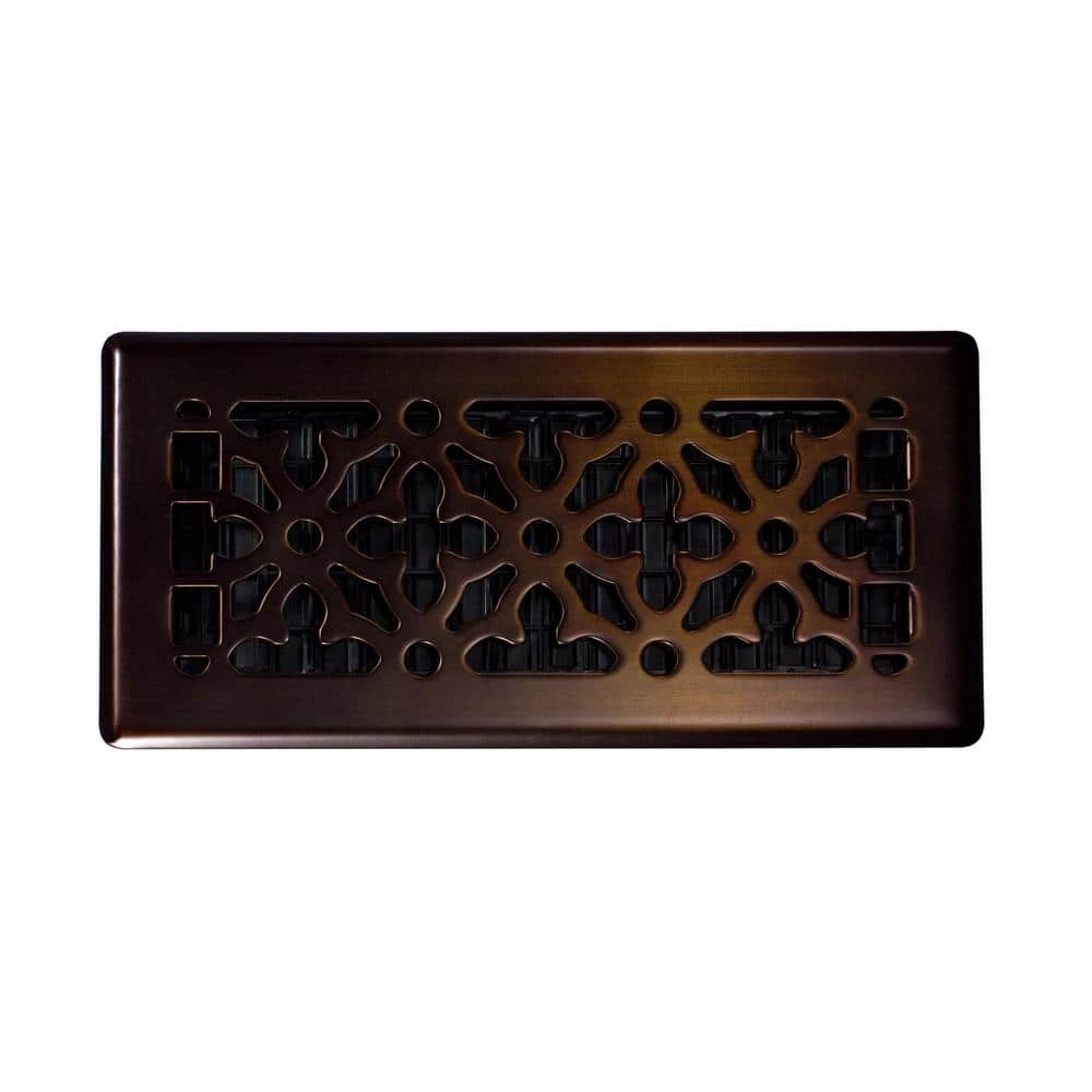4 In. X 10 In. Steel Gothic Design Floor Register, Rubbed Bronze 4 4 In. X 10 In. Steel Gothic Design Floor Register, Rubbed Bronze - Image 4