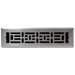 2 In. X 12 In. Steel Brushed Nickel Oriental Design Floor Register -Fire Place Store metallics decor grates registers grilles ajh212 nkl c3 1000