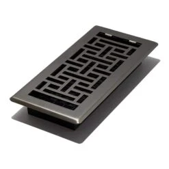 4 In. X 10 In. Oriental Steel Plated Floor Register, Gun Metal