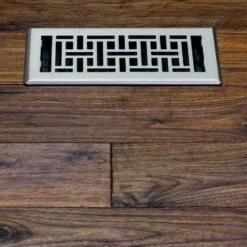 4 In. X 10 In. Steel Brushed Nickel Oriental Design Floor Register 13 4 In. X 10 In. Steel Brushed Nickel Oriental Design Floor Register -Fire Place Store metallics decor grates registers grilles ajh410 nkl 31 1000