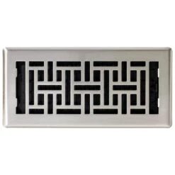 4 In. X 10 In. Steel Brushed Nickel Oriental Design Floor Register 10 4 In. X 10 In. Steel Brushed Nickel Oriental Design Floor Register -Fire Place Store metallics decor grates registers grilles ajh410 nkl c3 1000